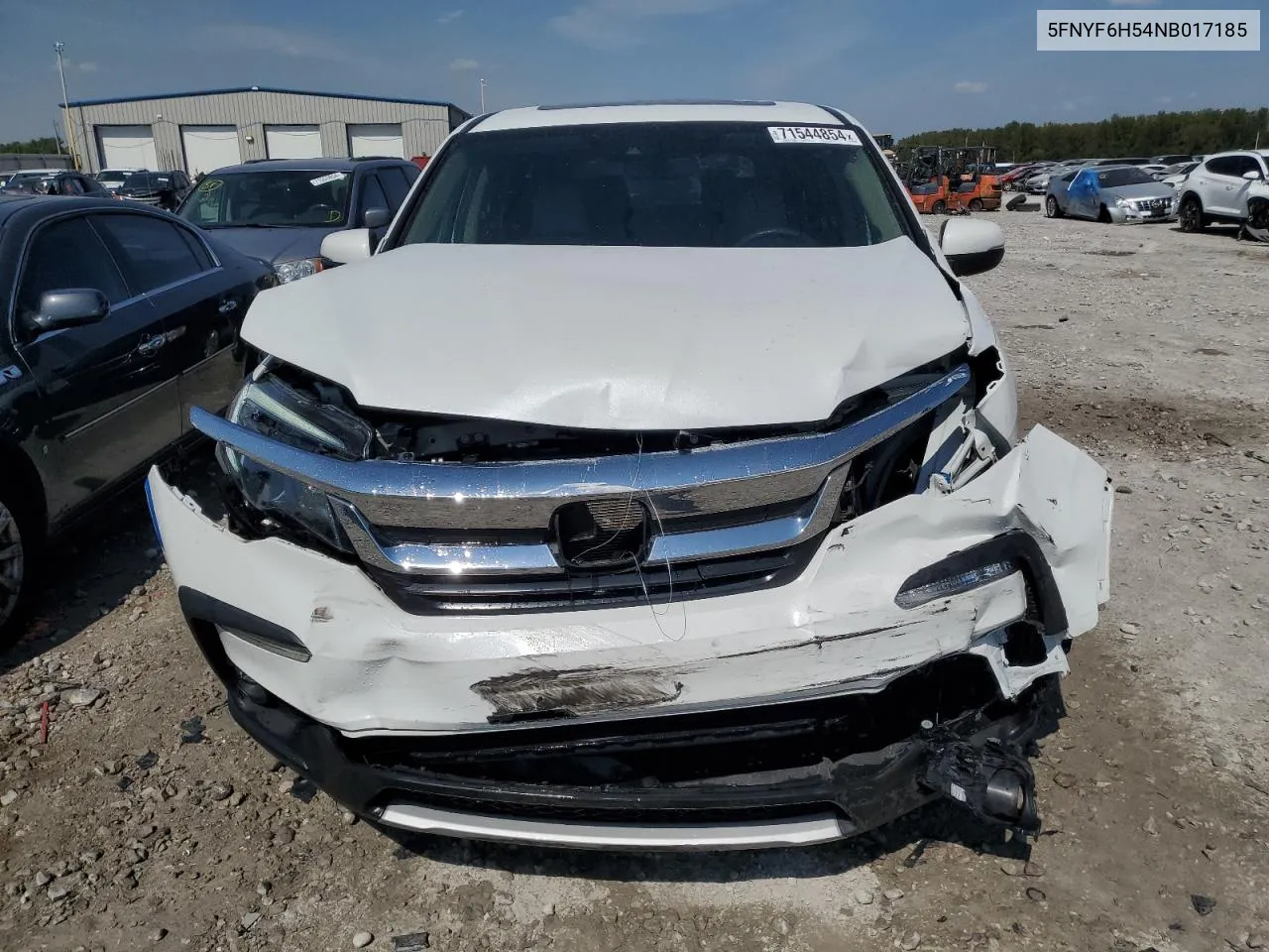 2022 Honda Pilot Exl VIN: 5FNYF6H54NB017185 Lot: 71544854