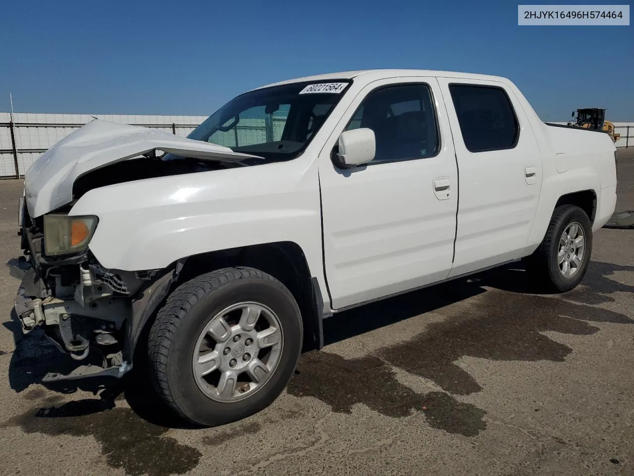 2006 Honda Ridgeline Rts VIN: 2HJYK16496H574464 Lot: 60221564