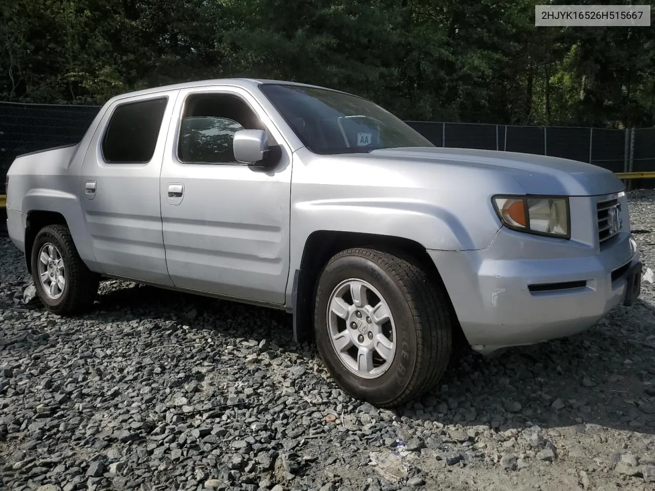 2006 Honda Ridgeline Rtl VIN: 2HJYK16526H515667 Lot: 69948944