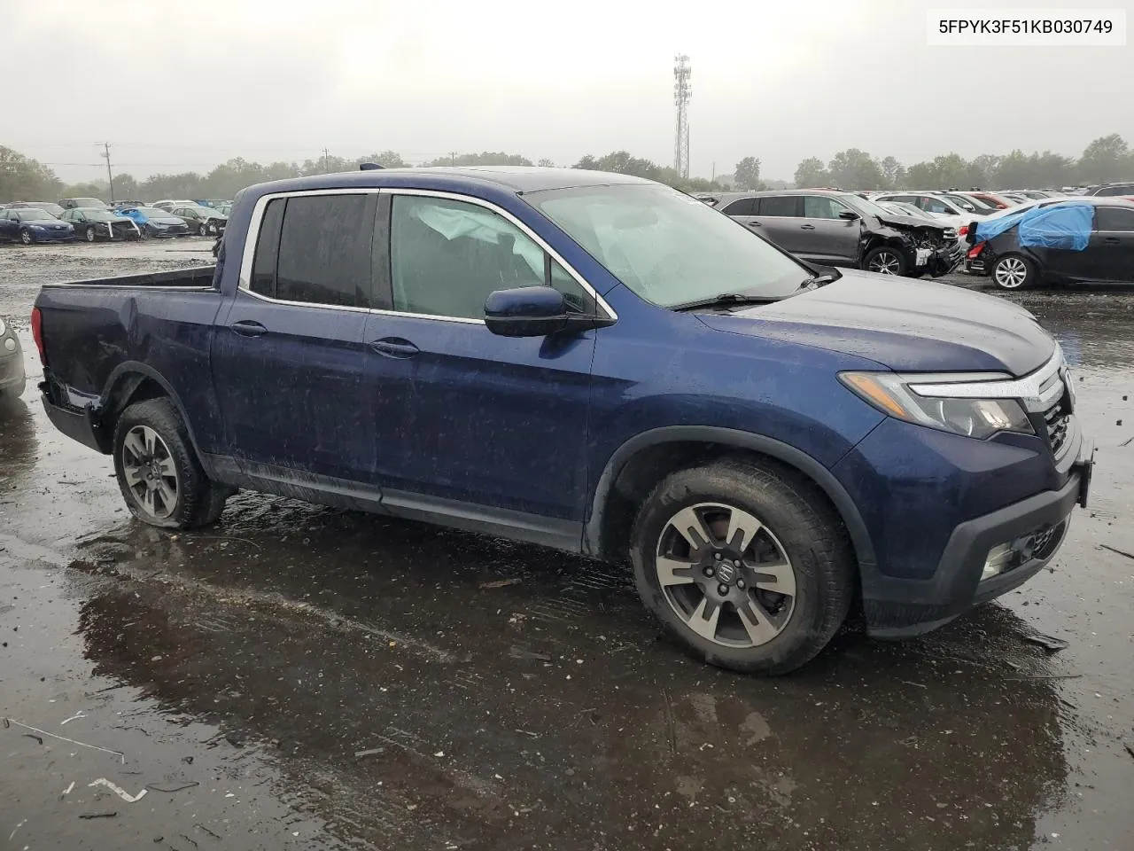 2019 Honda Ridgeline Rtl VIN: 5FPYK3F51KB030749 Lot: 72035284