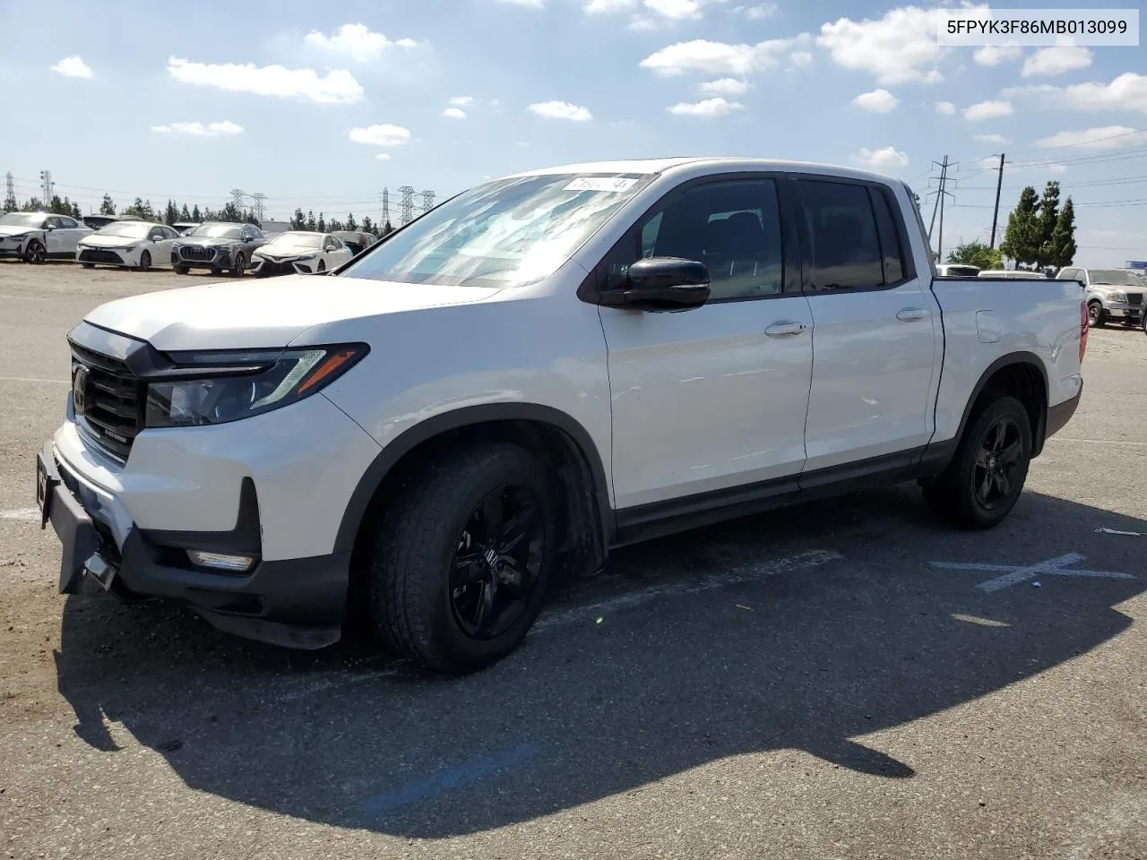 2021 Honda Ridgeline Black Edition VIN: 5FPYK3F86MB013099 Lot: 71964184