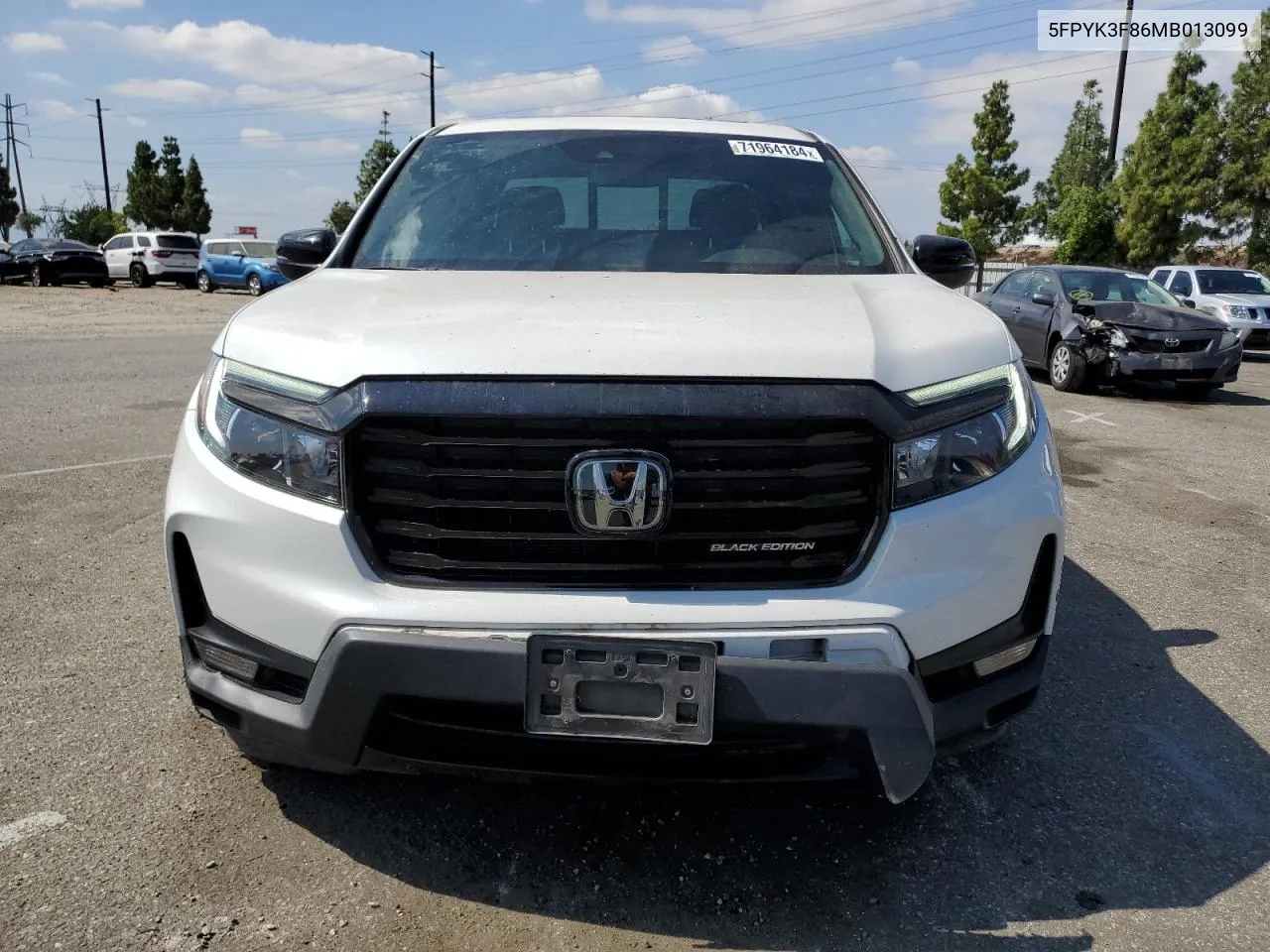 2021 Honda Ridgeline Black Edition VIN: 5FPYK3F86MB013099 Lot: 71964184