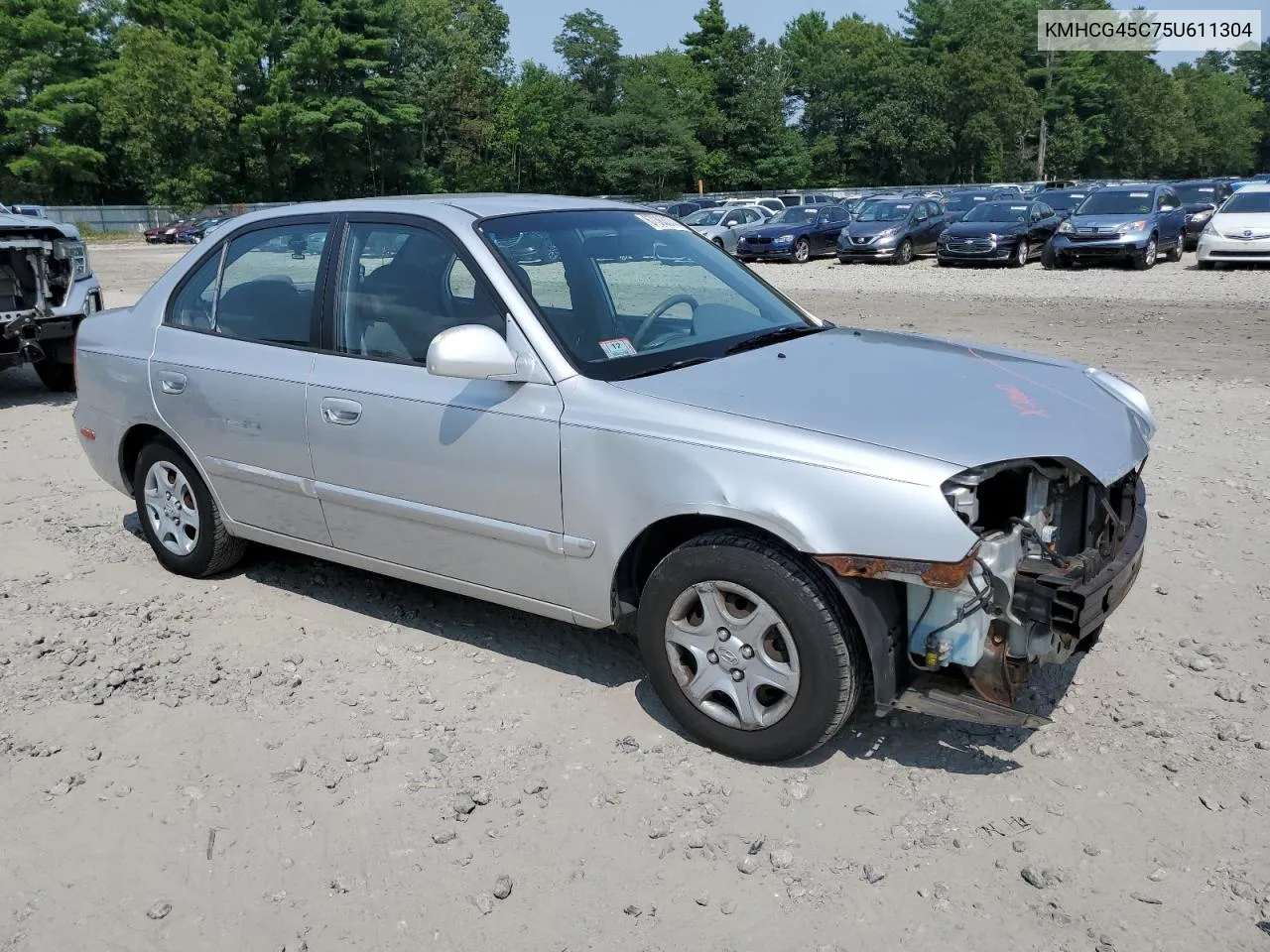 2005 Hyundai Accent Gl VIN: KMHCG45C75U611304 Lot: 67363374