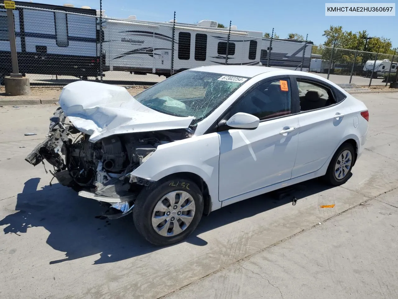 2017 Hyundai Accent Se VIN: KMHCT4AE2HU360697 Lot: 67302254