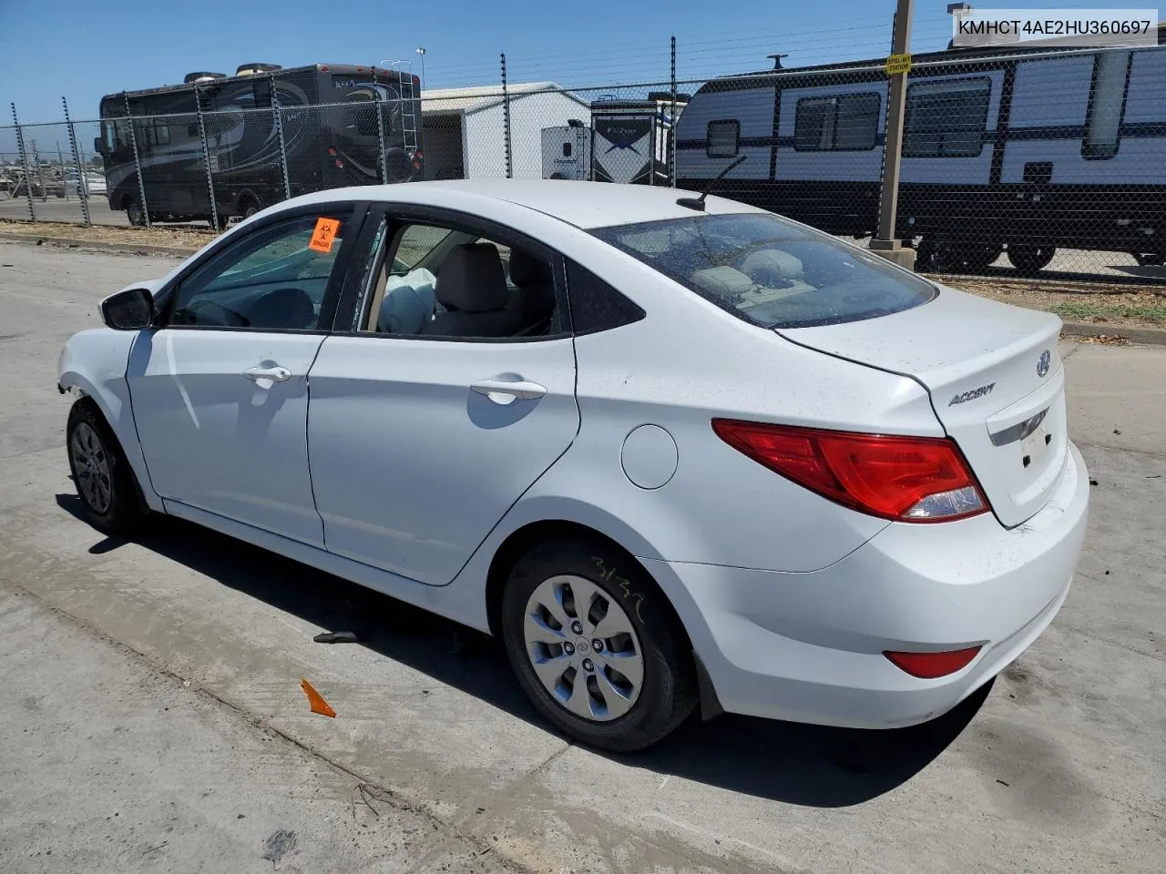 2017 Hyundai Accent Se VIN: KMHCT4AE2HU360697 Lot: 67302254