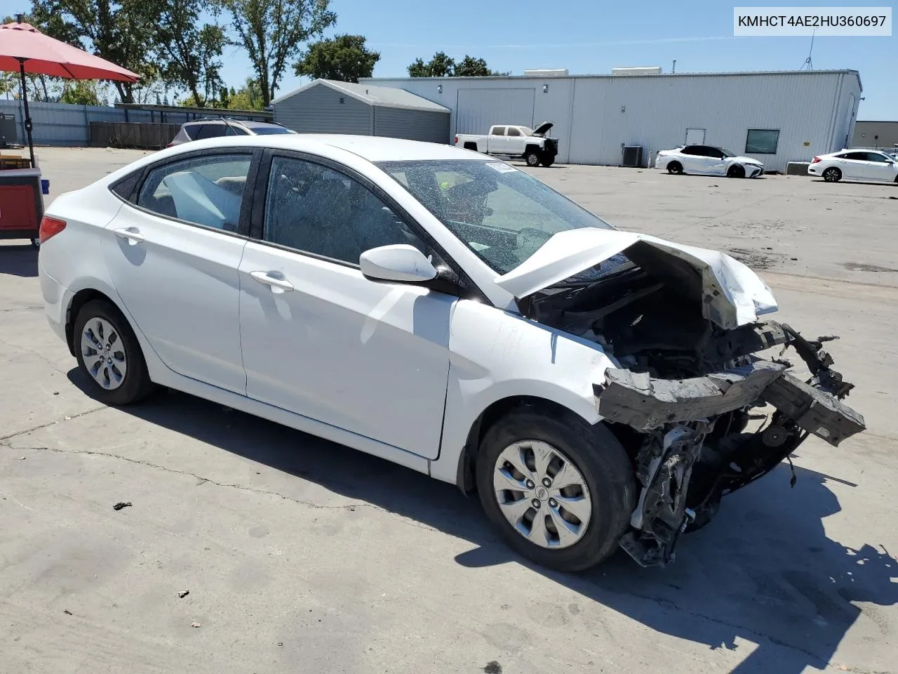 2017 Hyundai Accent Se VIN: KMHCT4AE2HU360697 Lot: 67302254