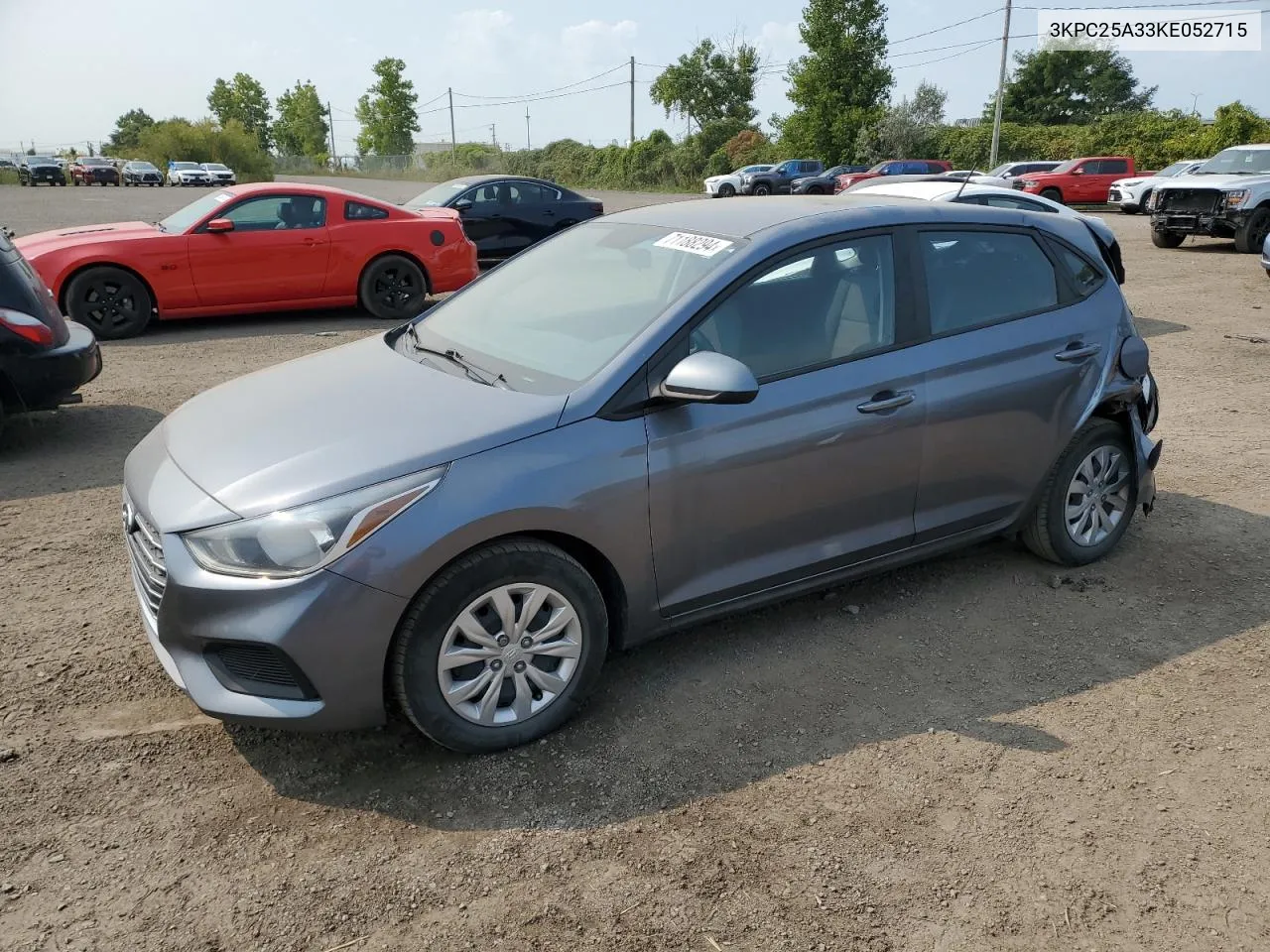 2019 Hyundai Accent Se VIN: 3KPC25A33KE052715 Lot: 71188294