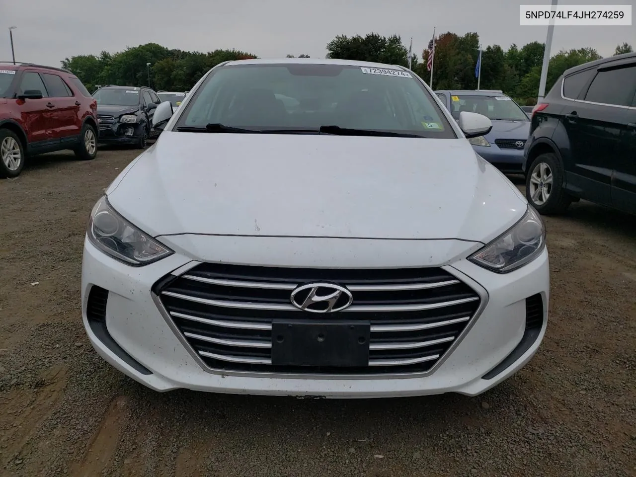 2018 Hyundai Elantra Se VIN: 5NPD74LF4JH274259 Lot: 72394274