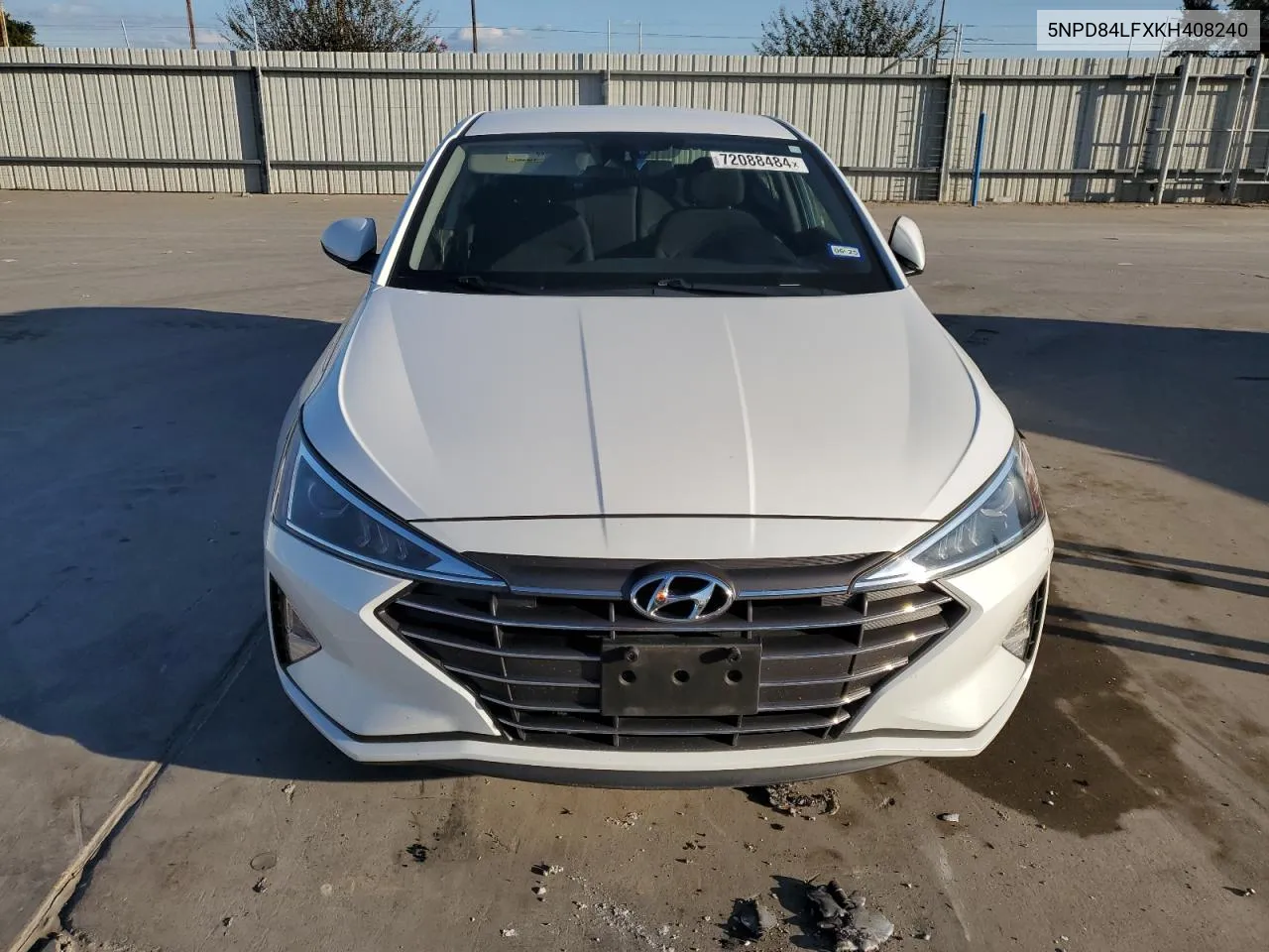 2019 Hyundai Elantra Sel VIN: 5NPD84LFXKH408240 Lot: 72088484