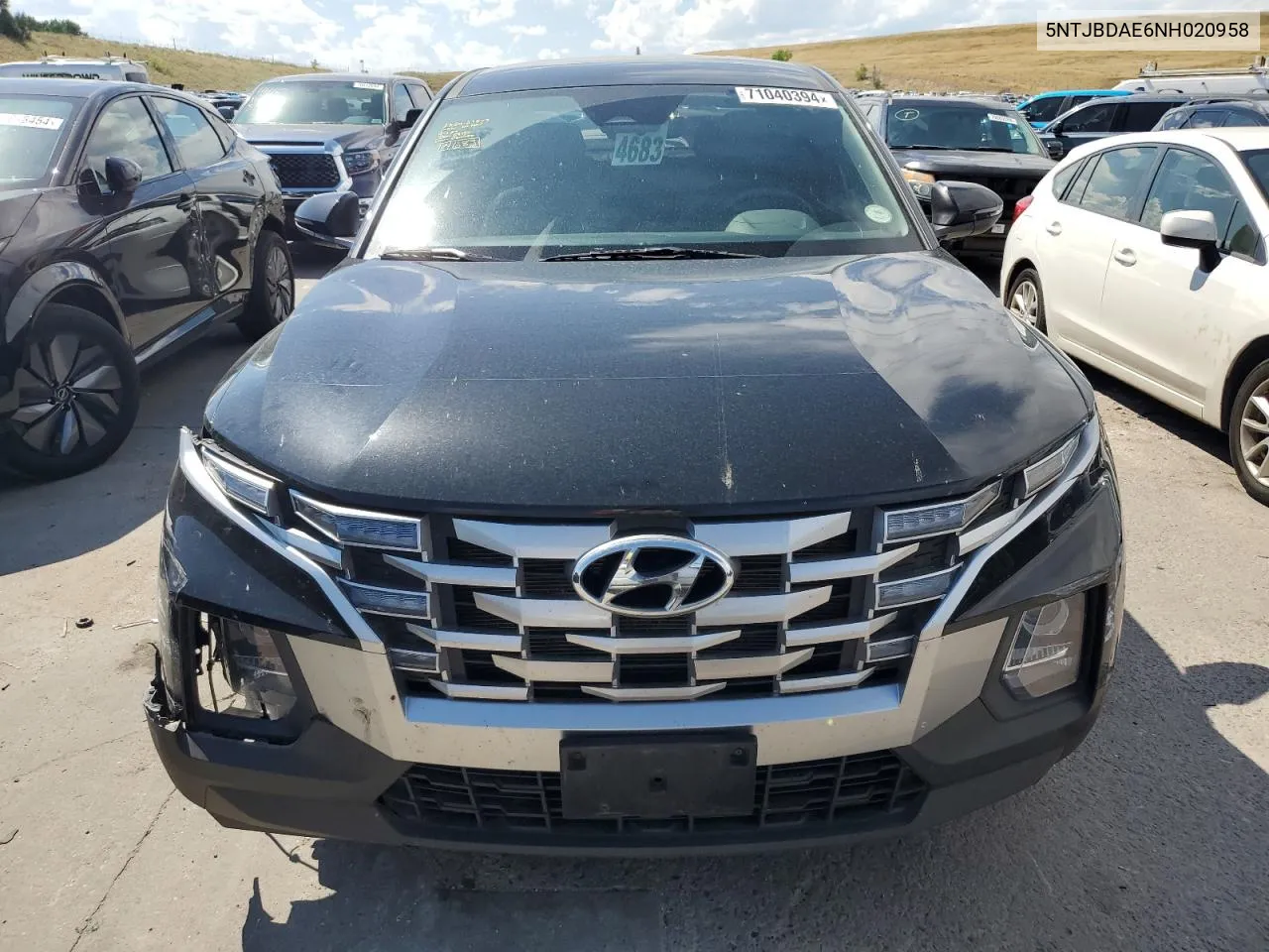 2022 Hyundai Santa Cruz Sel VIN: 5NTJBDAE6NH020958 Lot: 71040394