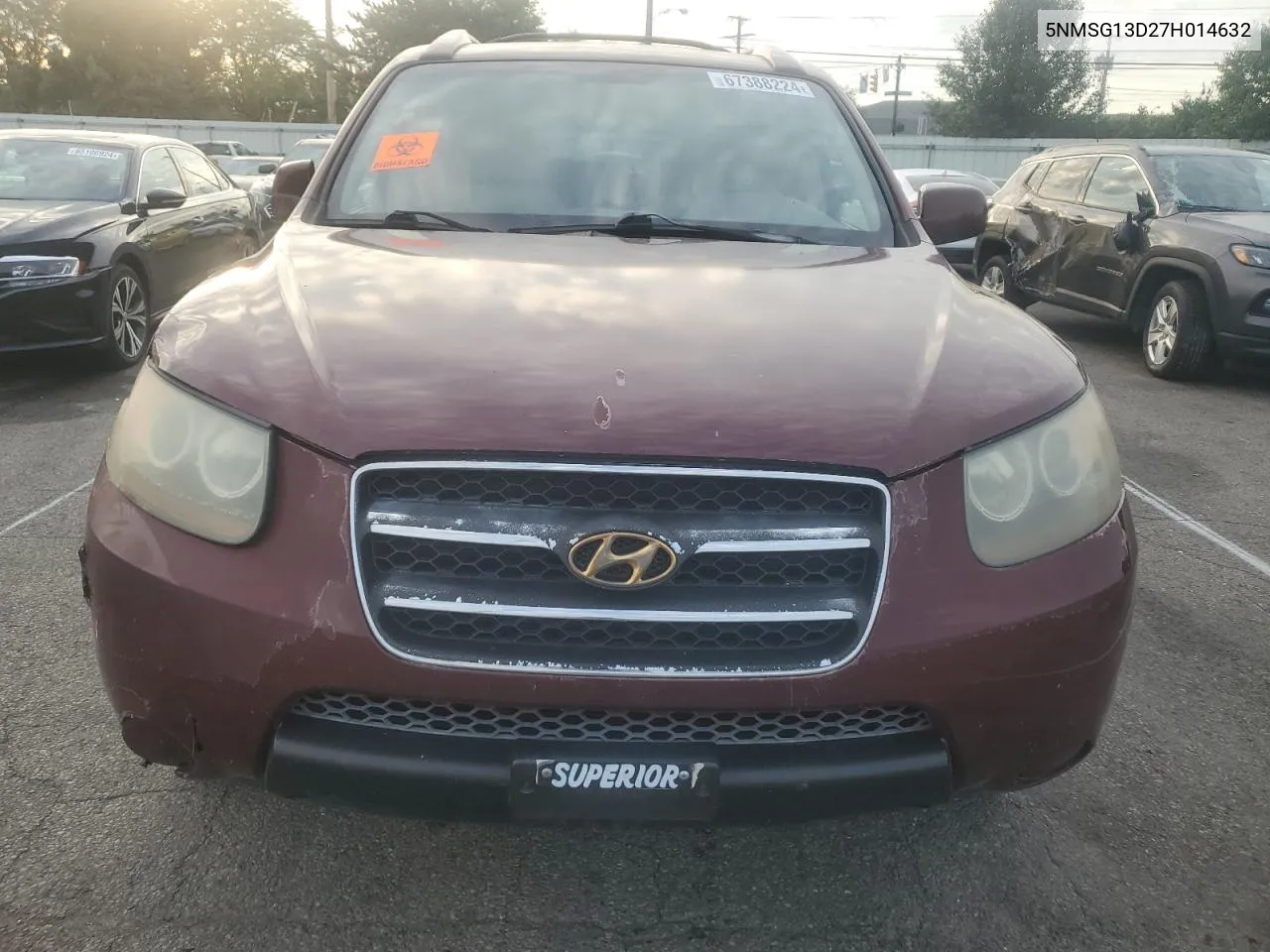 2007 Hyundai Santa Fe Gls VIN: 5NMSG13D27H014632 Lot: 67388224