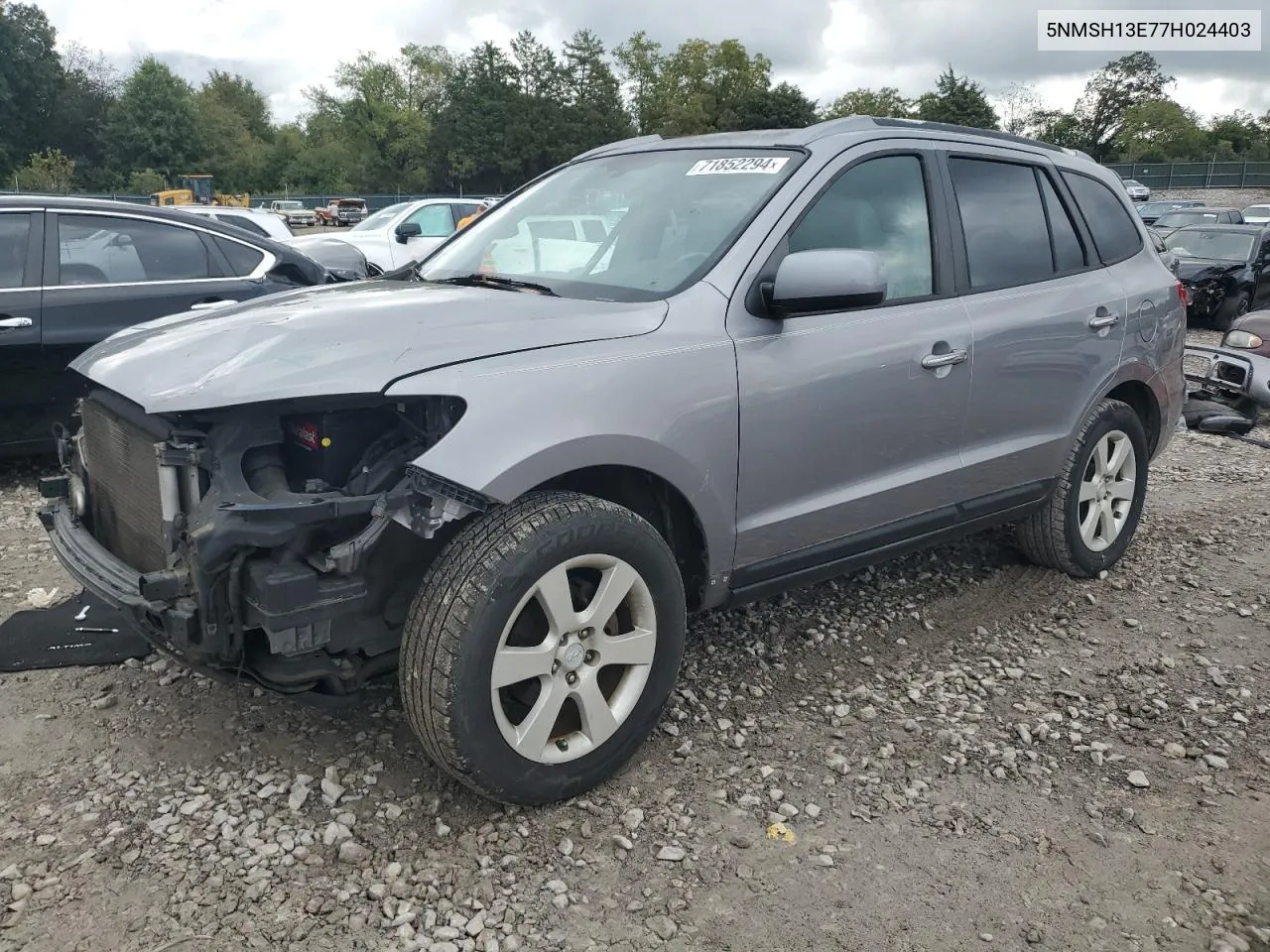 2007 Hyundai Santa Fe Se VIN: 5NMSH13E77H024403 Lot: 71852294