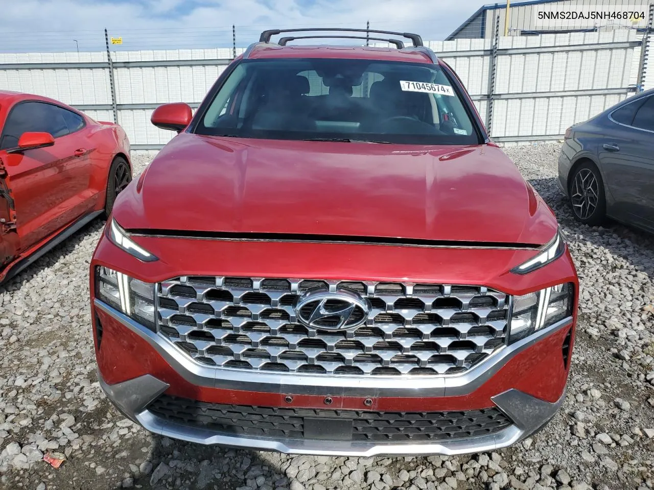 2022 Hyundai Santa Fe Sel VIN: 5NMS2DAJ5NH468704 Lot: 71045674