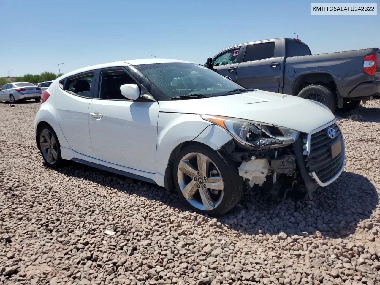 2015 Hyundai Veloster Turbo VIN: KMHTC6AE4FU242322 Lot: 71663984