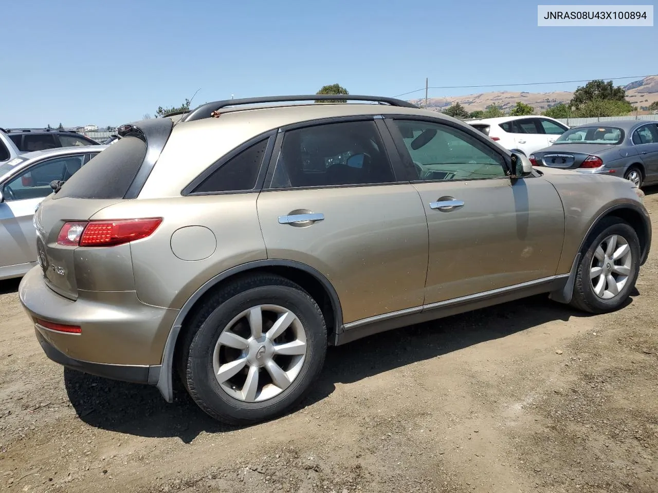 2003 Infiniti Fx35 VIN: JNRAS08U43X100894 Lot: 65648914