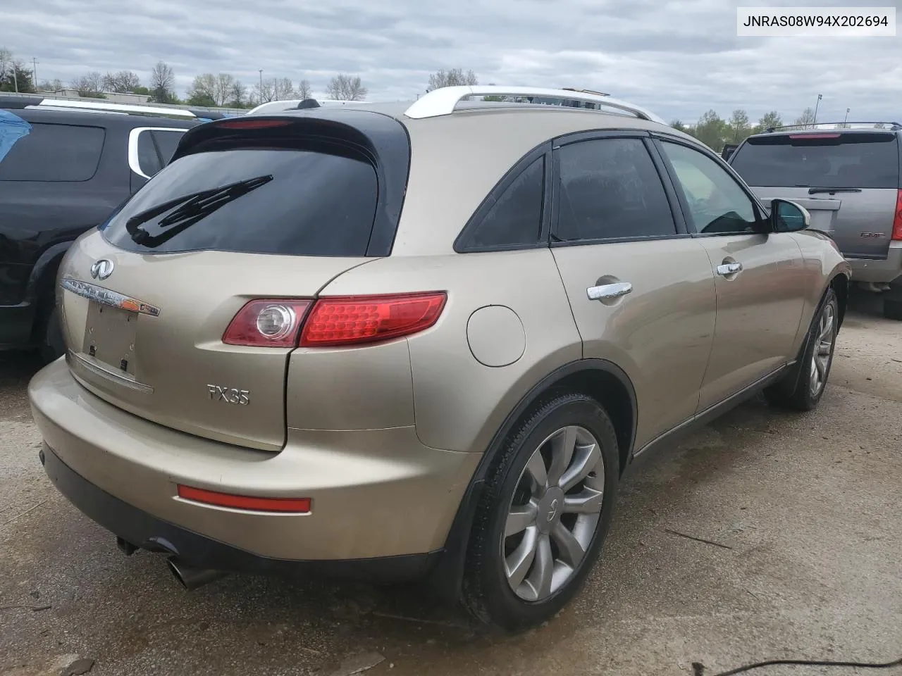 2004 Infiniti Fx35 VIN: JNRAS08W94X202694 Lot: 49067534