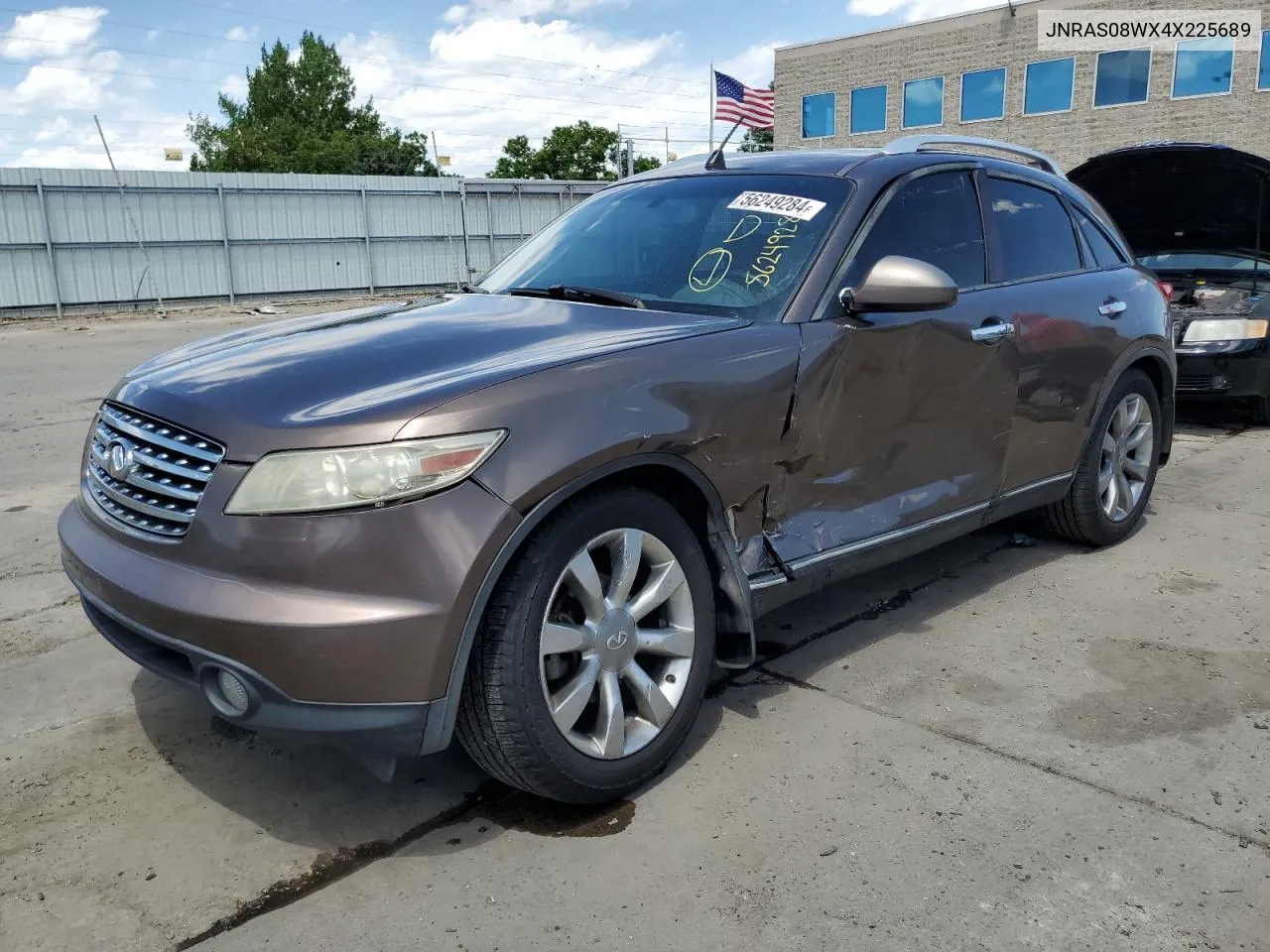 2004 Infiniti Fx35 VIN: JNRAS08WX4X225689 Lot: 56249284