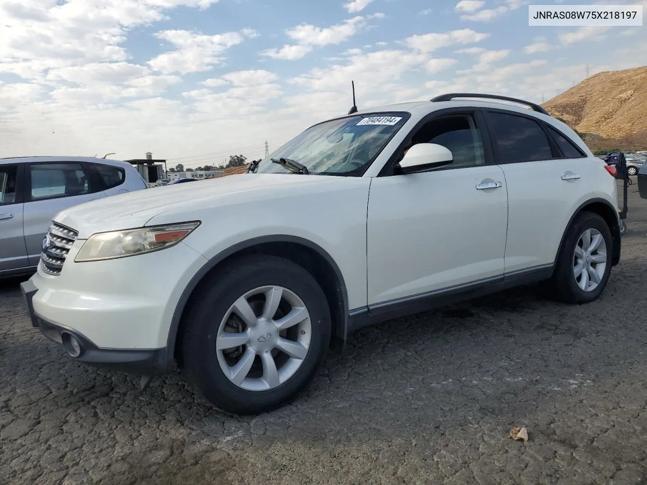 2005 Infiniti Fx35 VIN: JNRAS08W75X218197 Lot: 70484194