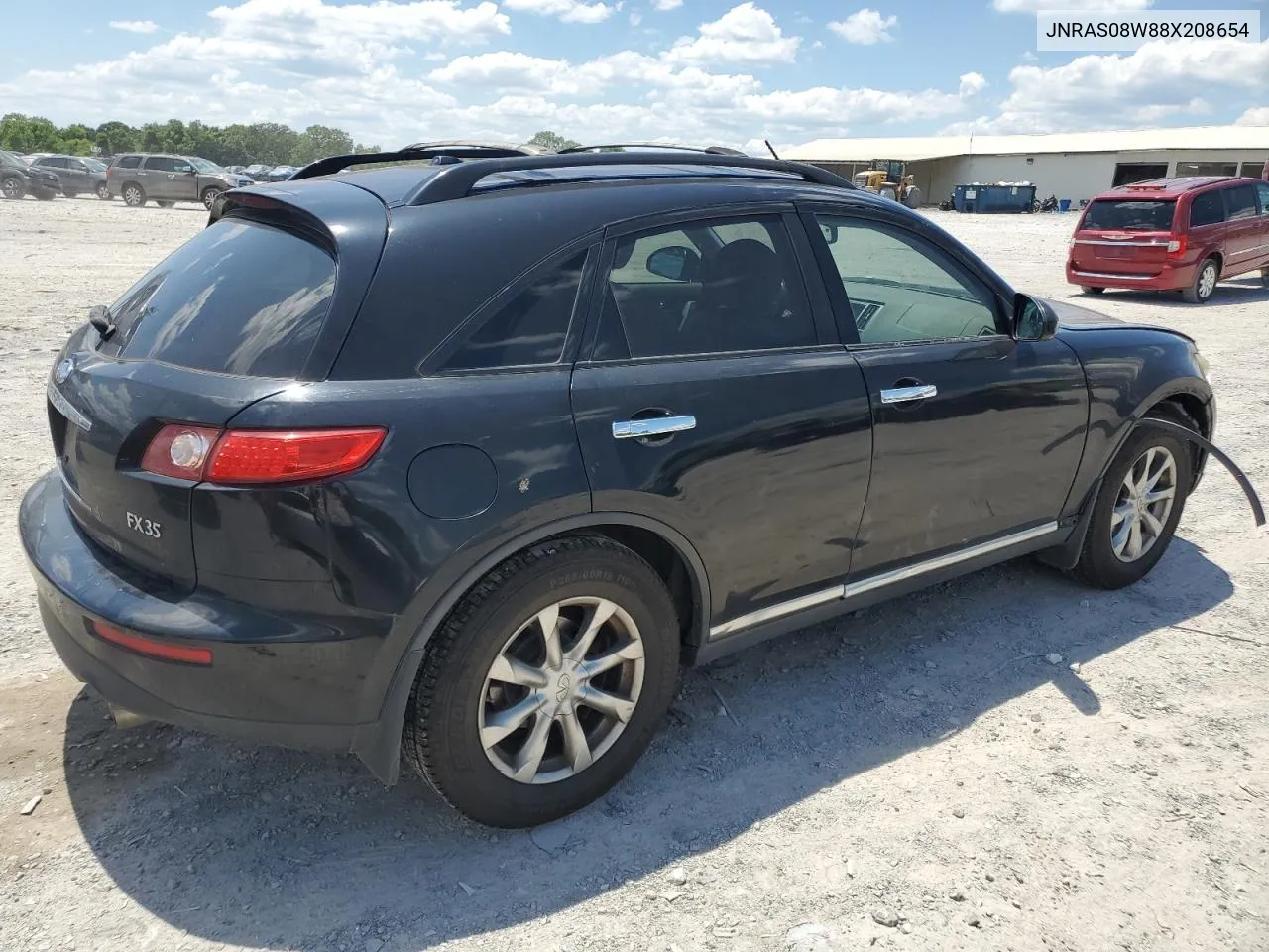 2008 Infiniti Fx35 VIN: JNRAS08W88X208654 Lot: 63011314