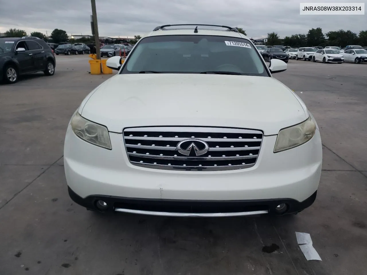 2008 Infiniti Fx35 VIN: JNRAS08W38X203314 Lot: 71205514