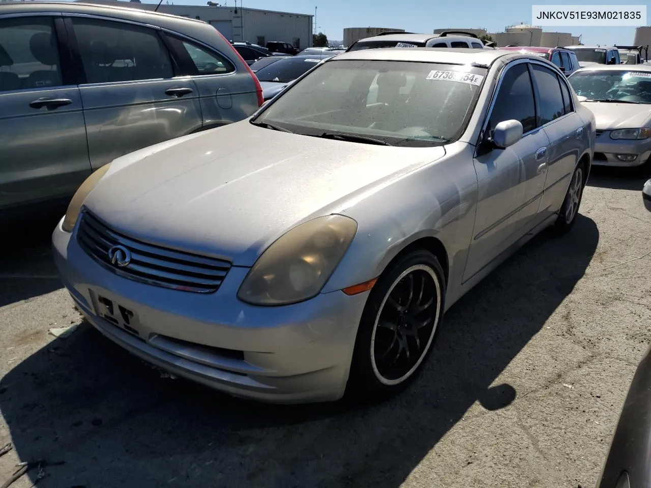 2003 Infiniti G35 VIN: JNKCV51E93M021835 Lot: 67389454