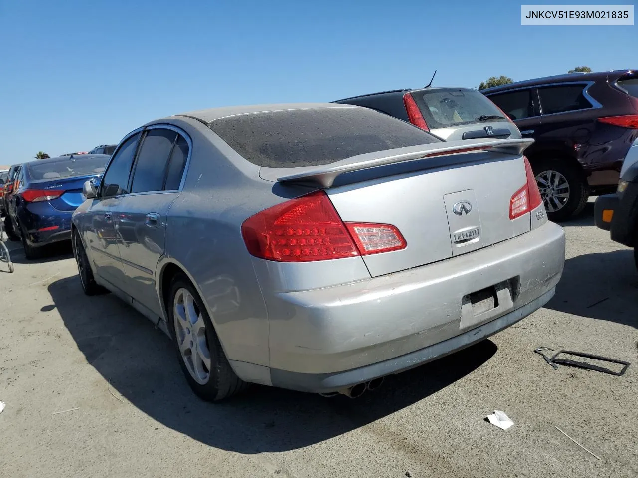 2003 Infiniti G35 VIN: JNKCV51E93M021835 Lot: 67389454