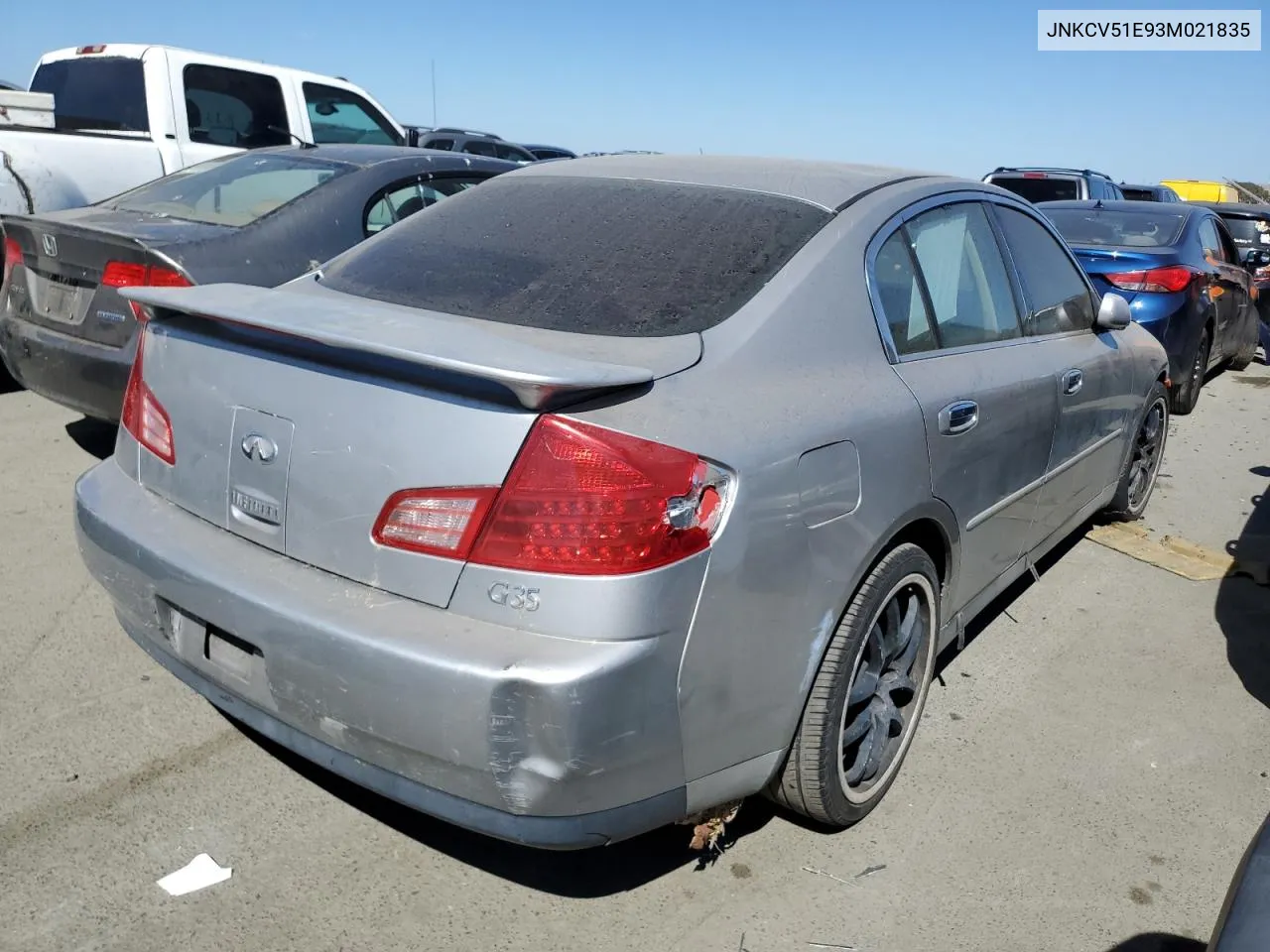 2003 Infiniti G35 VIN: JNKCV51E93M021835 Lot: 67389454