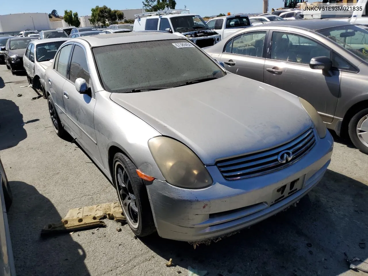 2003 Infiniti G35 VIN: JNKCV51E93M021835 Lot: 67389454