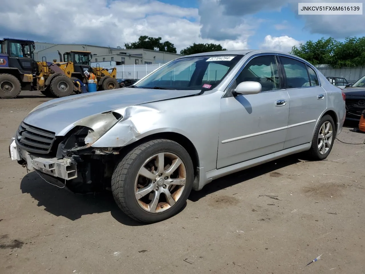 2006 Infiniti G35 VIN: JNKCV51FX6M616139 Lot: 57704294