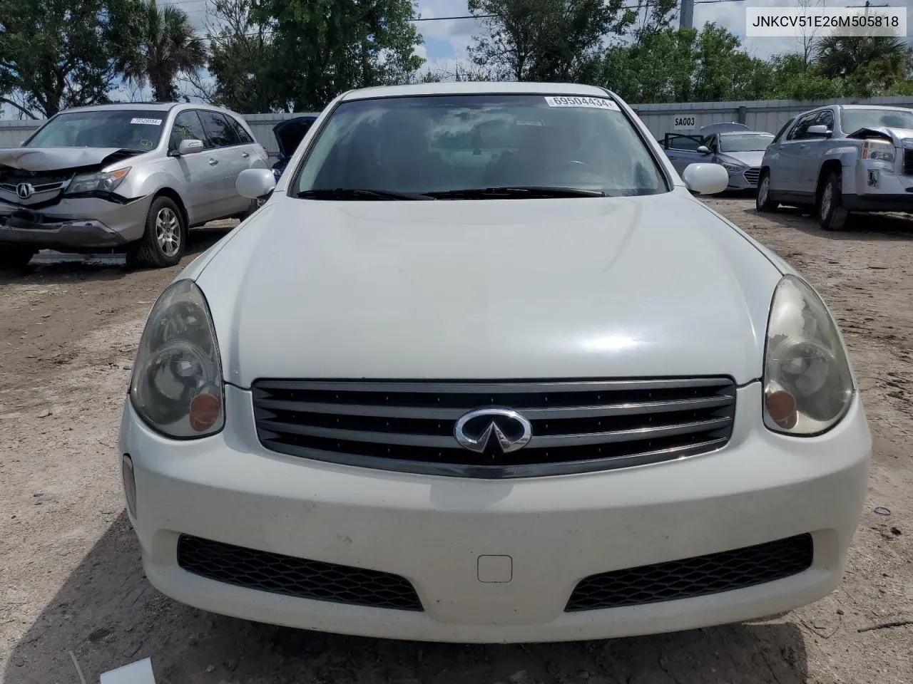 2006 Infiniti G35 VIN: JNKCV51E26M505818 Lot: 69504434