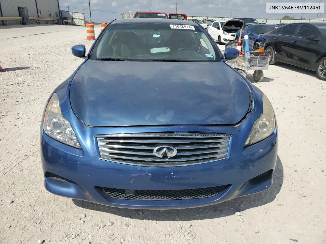 2008 Infiniti G37 Base VIN: JNKCV64E78M112451 Lot: 71648914