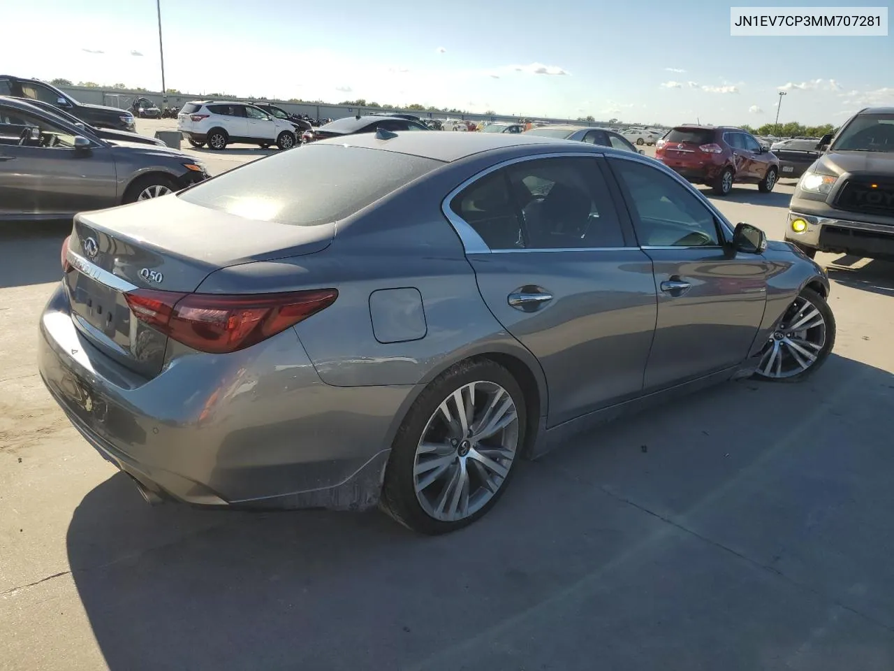 2021 Infiniti Q50 Sensory VIN: JN1EV7CP3MM707281 Lot: 71745954