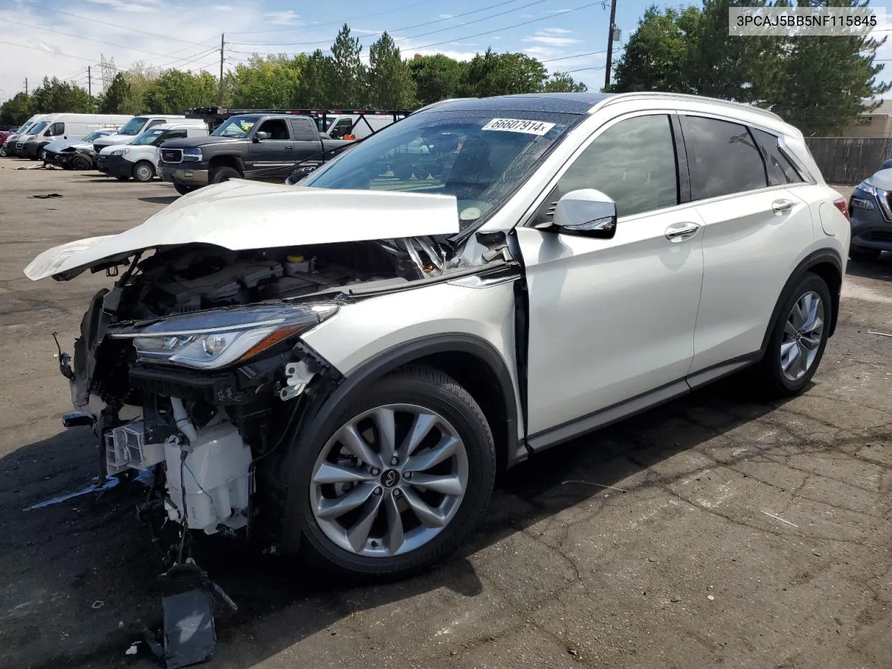 2022 Infiniti Qx50 Luxe VIN: 3PCAJ5BB5NF115845 Lot: 66607914