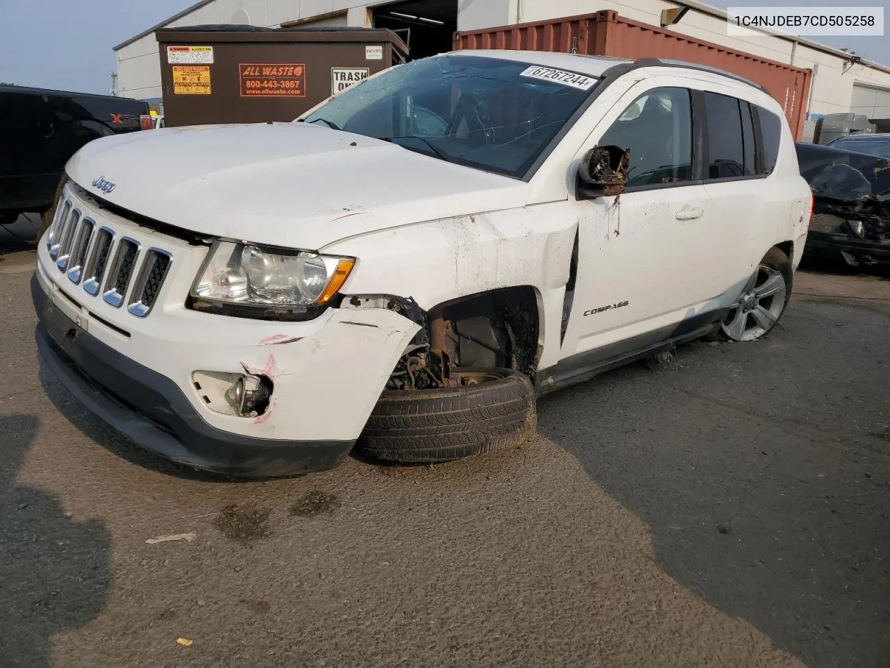 2012 Jeep Compass Latitude VIN: 1C4NJDEB7CD505258 Lot: 67267244