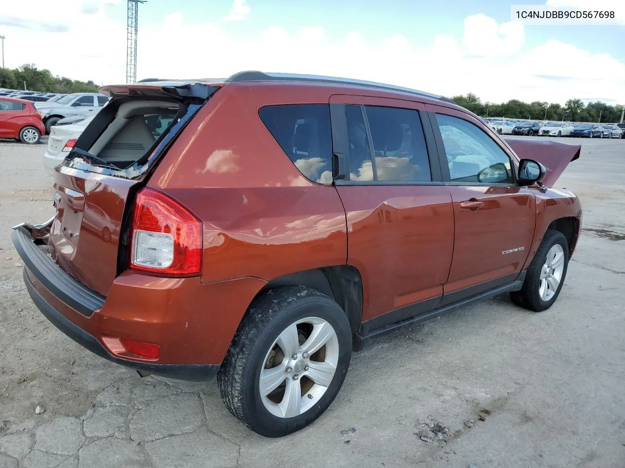 2012 Jeep Compass Sport VIN: 1C4NJDBB9CD567698 Lot: 70648674