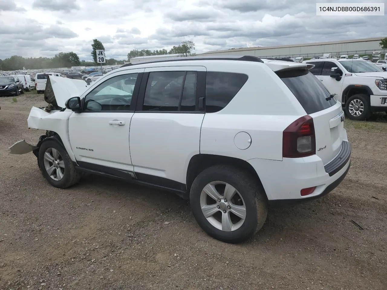 2016 Jeep Compass Sport VIN: 1C4NJDBB0GD686391 Lot: 57644594