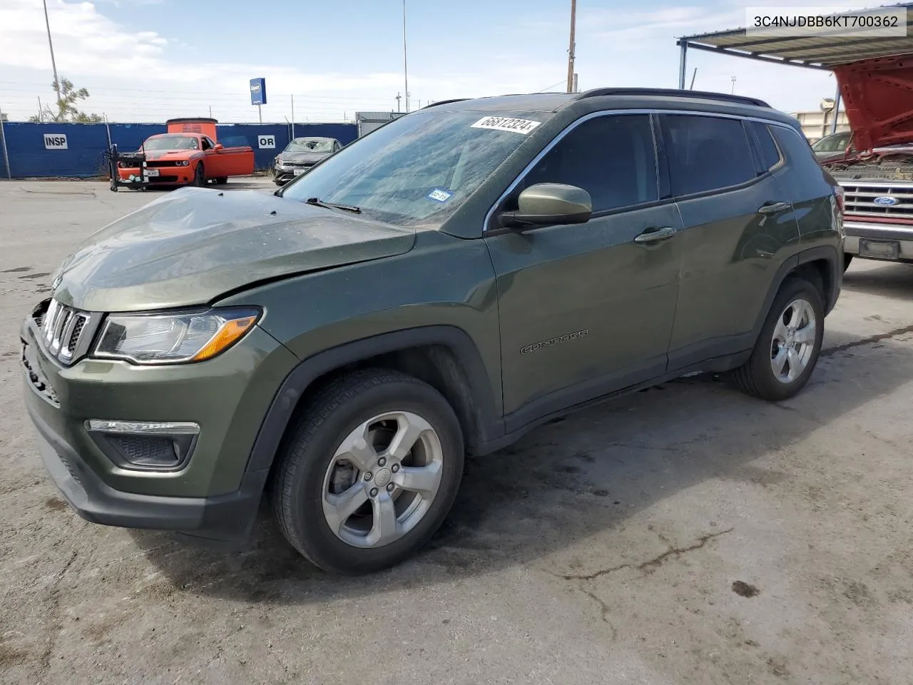 2019 Jeep Compass Latitude VIN: 3C4NJDBB6KT700362 Lot: 66812324