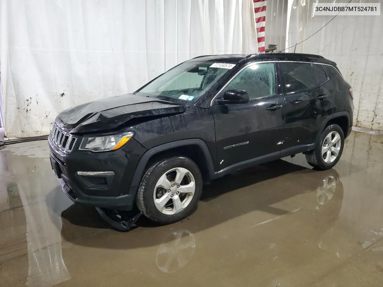 2021 Jeep Compass Latitude VIN: 3C4NJDBB7MT524781 Lot: 72134574