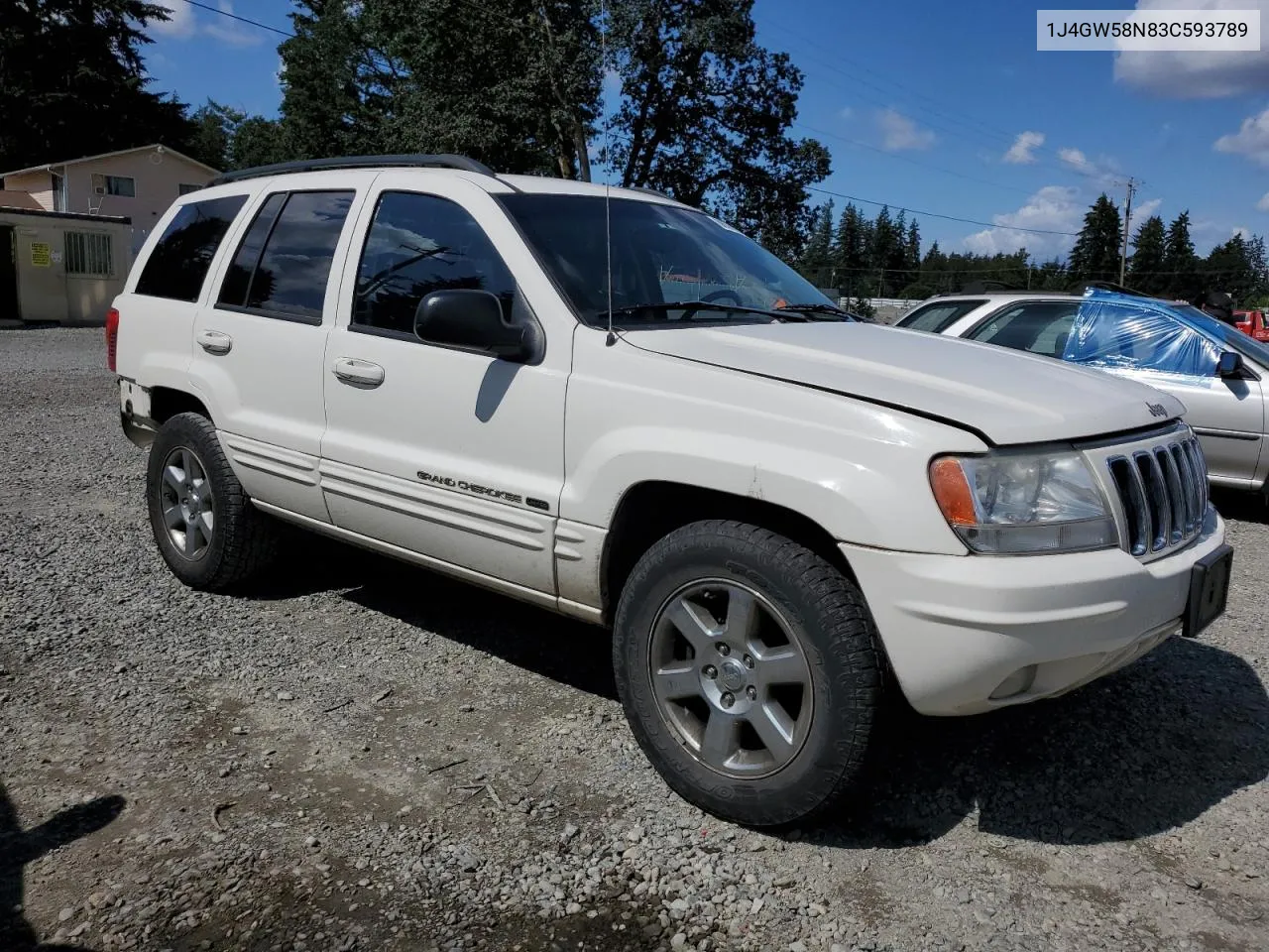 2003 Jeep Grand Cherokee Limited VIN: 1J4GW58N83C593789 Lot: 68576964