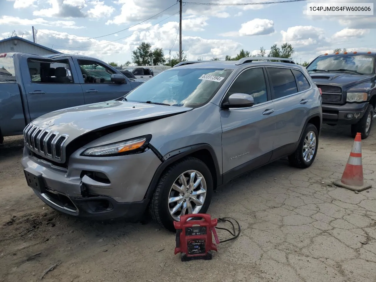 2015 Jeep Cherokee Limited VIN: 1C4PJMDS4FW600606 Lot: 63897394