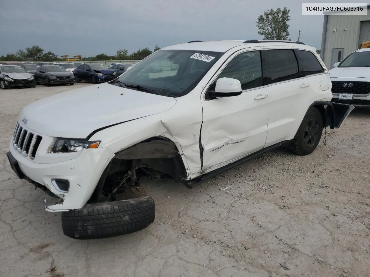 2015 Jeep Grand Cherokee Laredo VIN: 1C4RJFAG7FC603716 Lot: 67842104