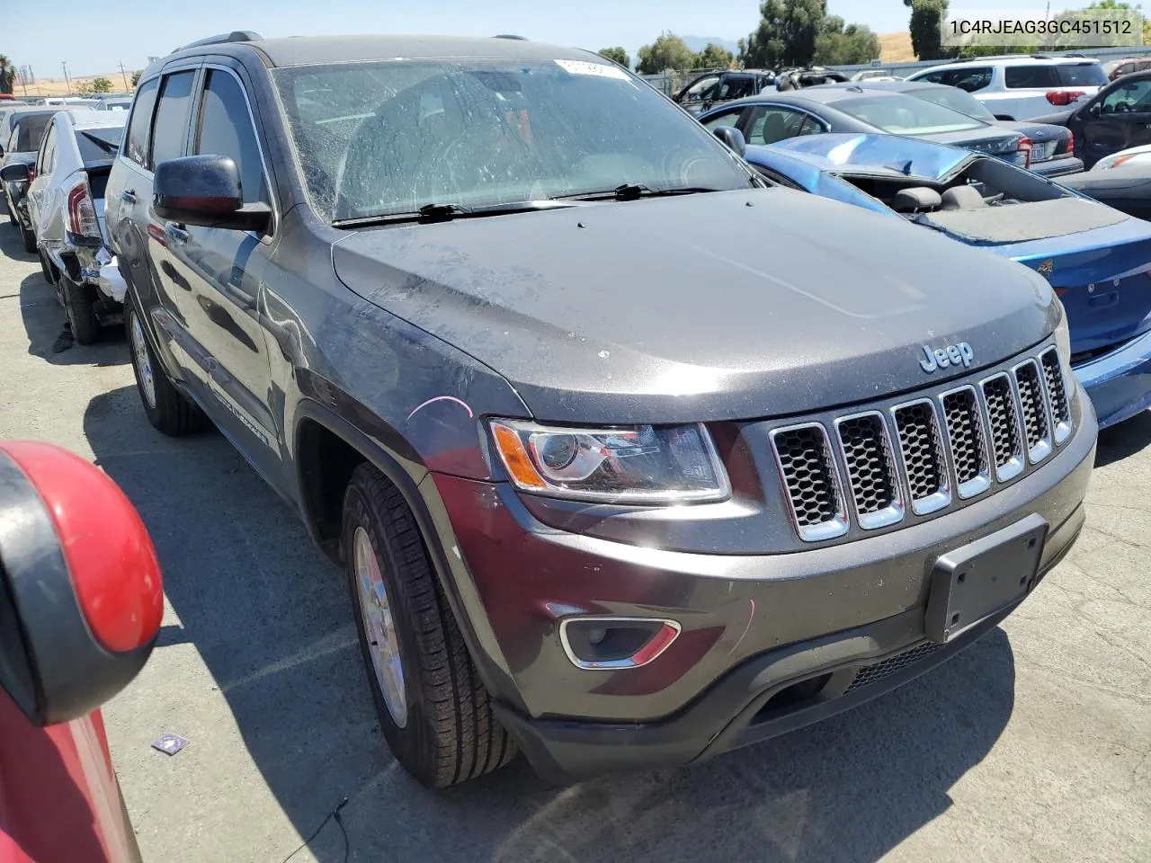 2016 Jeep Grand Cherokee Laredo VIN: 1C4RJEAG3GC451512 Lot: 61128274