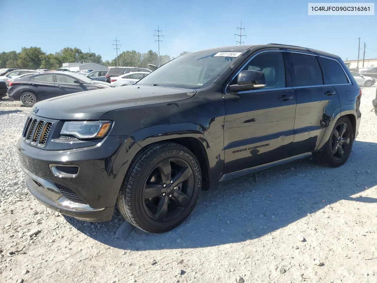 2016 Jeep Grand Cherokee Overland VIN: 1C4RJFCG9GC316361 Lot: 70011504