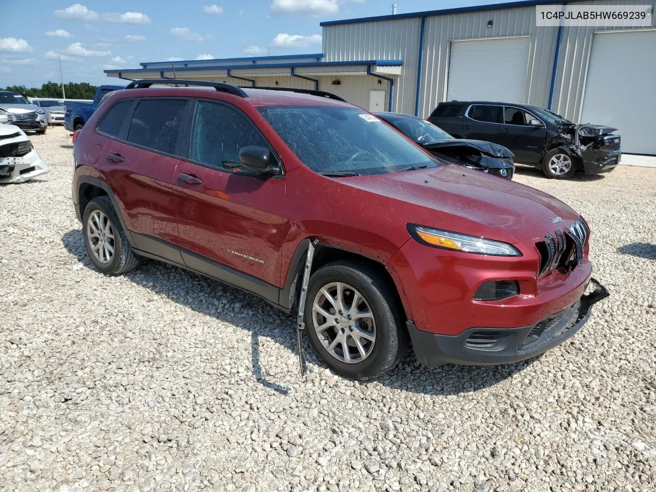 1C4PJLAB5HW669239 2017 Jeep Cherokee Sport