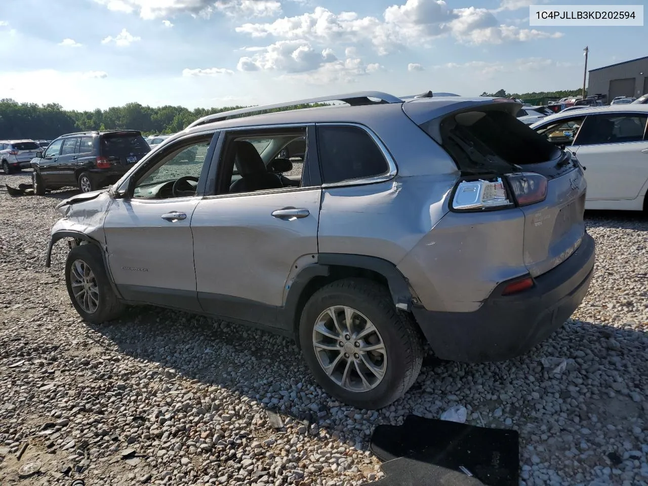 2019 Jeep Cherokee Latitude Plus VIN: 1C4PJLLB3KD202594 Lot: 60641784