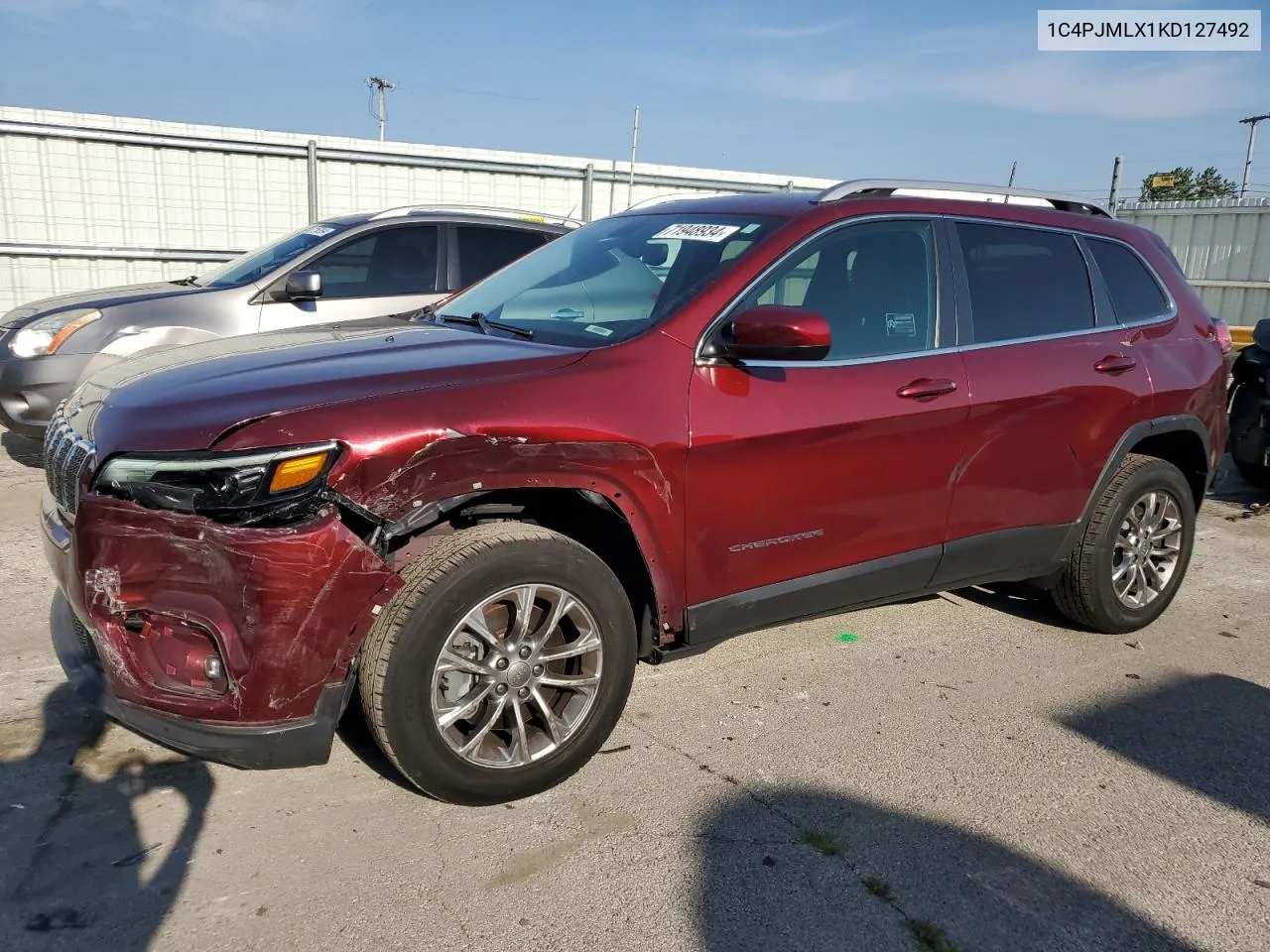 2019 Jeep Cherokee Latitude Plus VIN: 1C4PJMLX1KD127492 Lot: 71948934