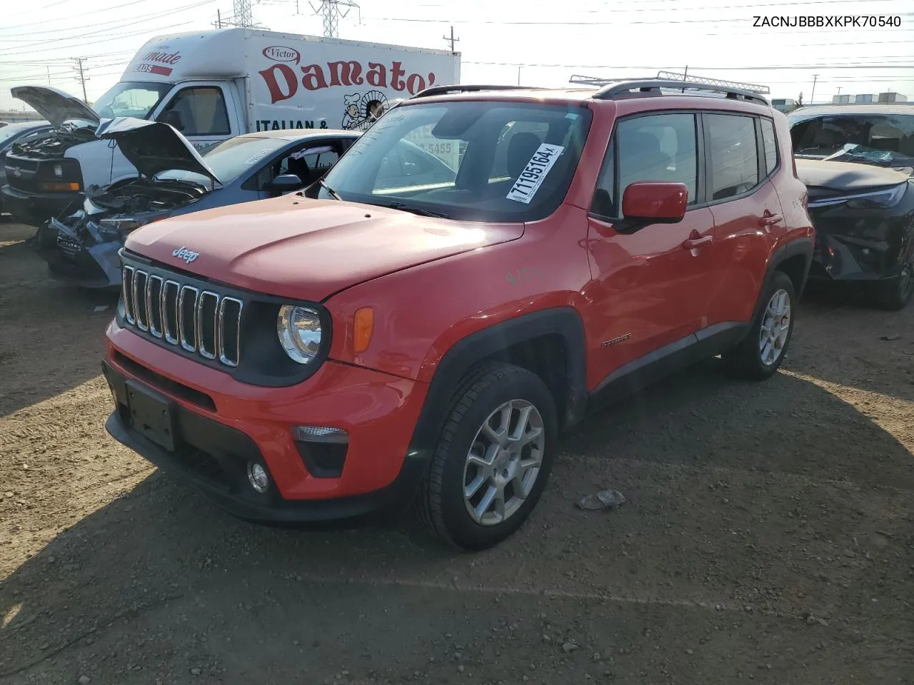 2019 Jeep Renegade Latitude VIN: ZACNJBBBXKPK70540 Lot: 71195164