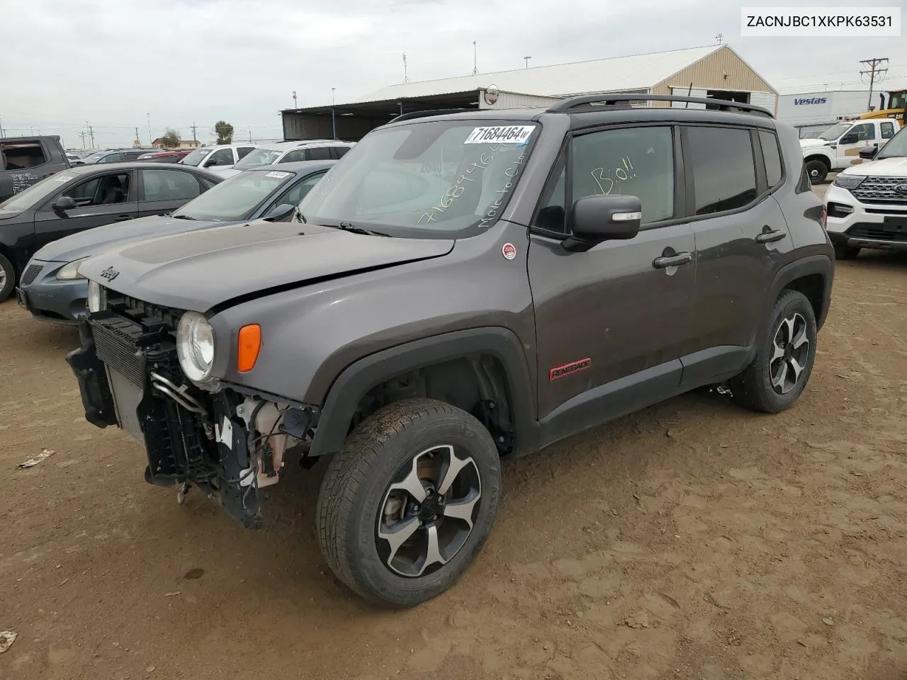 2019 Jeep Renegade Trailhawk VIN: ZACNJBC1XKPK63531 Lot: 71684464