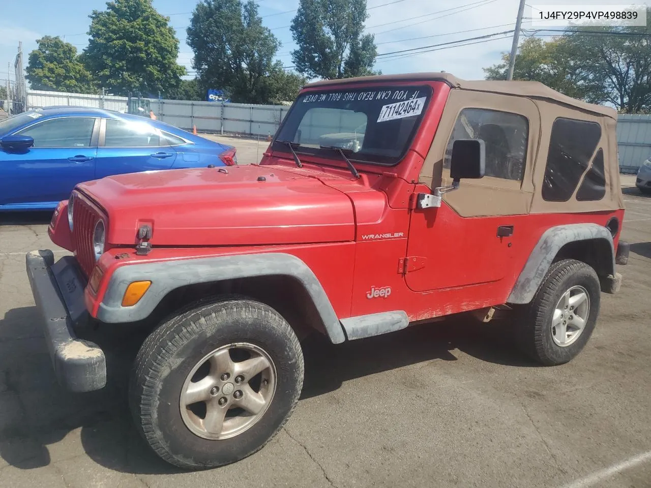 1997 Jeep Wrangler / Tj Se VIN: 1J4FY29P4VP498839 Lot: 71142464