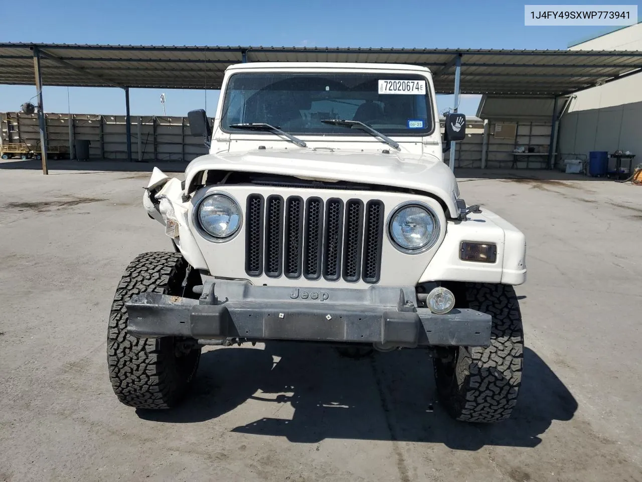 1998 Jeep Wrangler / Tj Sahara VIN: 1J4FY49SXWP773941 Lot: 72020674